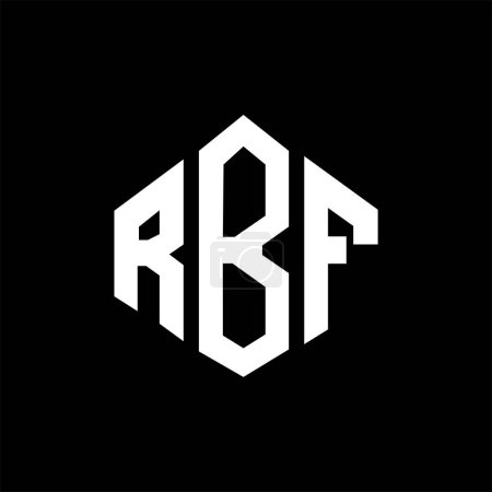 Illustration for RBF letter logo design with polygon shape. RBF polygon and cube shape logo design. RBF hexagon vector logo template white and black colors. RBF monogram, business and real estate logo. - Royalty Free Image