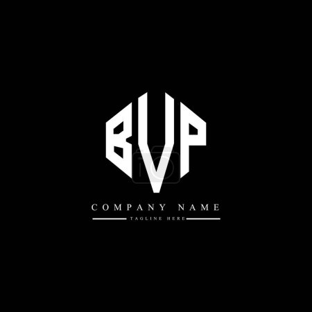 Téléchargez les illustrations : BVP lettre logo design avec forme de polygone. BVP polygone et forme de cube logo design. Modèle de logo vectoriel hexagonal BVP blanc et noir. Monogramme BVP, logo commercial et immobilier. - en licence libre de droit