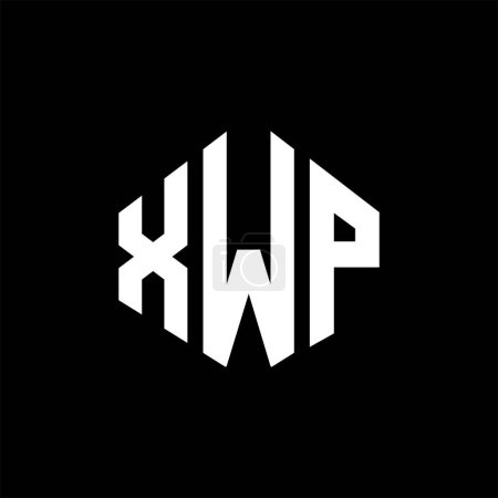 Téléchargez les illustrations : Modèle de logo de lettre XWP avec forme de polygone. Logo en polygone XWP et forme cubique. Modèle de logo vectoriel XWP hexagone blanc et noir. Monogramme XWP, logo commercial et immobilier. - en licence libre de droit