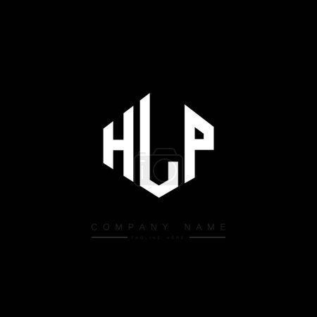 Ilustración de Diseño del logotipo de la letra HLP con forma de polígono. Diseño del logotipo en forma de polígono y cubo de HLP. Plantilla de logotipo de hexágono HLP colores blanco y negro. Monograma de HLP, logotipo de negocios e inmuebles. - Imagen libre de derechos