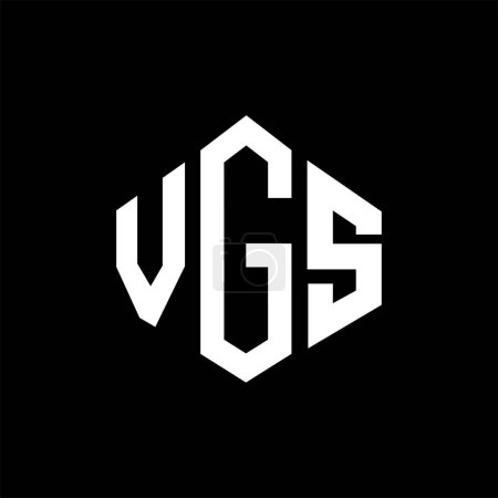 Illustration for VGS letter logo design with polygon shape. VGS polygon and cube shape logo design. VGS hexagon vector logo template white and black colors. VGS monogram, business and real estate logo. - Royalty Free Image
