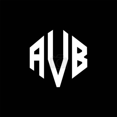 Illustration for AVB letter logo design with polygon shape. AVB polygon and cube shape logo design. AVB hexagon vector logo template white and black colors. AVB monogram, business and real estate logo. - Royalty Free Image