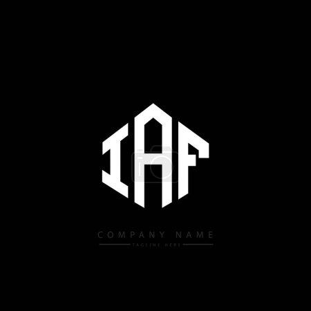 Illustration for IAF letter logo design with polygon shape. IAF polygon and cube shape logo design. IAF hexagon vector logo template white and black colors. IAF monogram, business and real estate logo. - Royalty Free Image