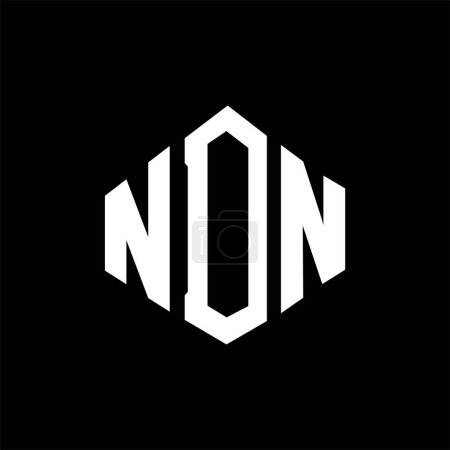 Illustration for NDN letter logo design with polygon shape. NDN polygon and cube shape logo design. NDN hexagon vector logo template white and black colors. NDN monogram, business and real estate logo. - Royalty Free Image
