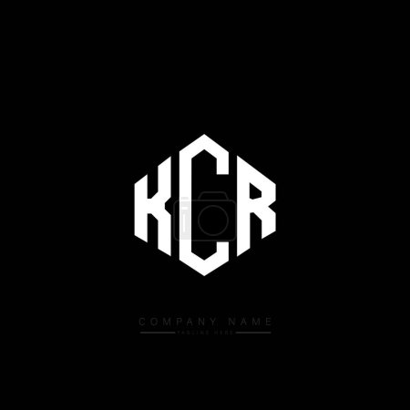 Illustration for KCR letter logo design with polygon shape. KCR polygon and cube shape logo design. KCR hexagon vector logo template white and black colors. KCR monogram, business and real estate logo. - Royalty Free Image