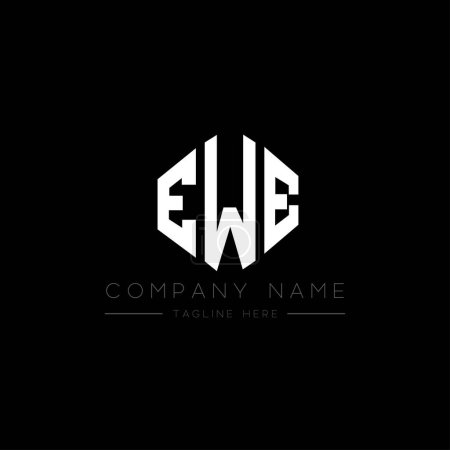 Ilustración de Diseño del logotipo de la letra EWE con forma de polígono. Diseño del logo en forma de polígono y cubo de EWE. Plantilla de logotipo de vector de hexágono EWE colores blanco y negro. Monograma de EWE, logotipo de negocios y bienes raíces. - Imagen libre de derechos
