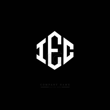 Illustration for IEC letter logo design with polygon shape. IEC polygon and cube shape logo design. IEC hexagon vector logo template white and black colors. IEC monogram, business and real estate logo. - Royalty Free Image