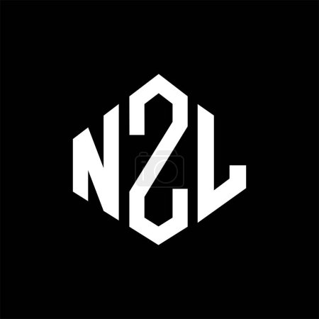 Téléchargez les illustrations : NZL lettre logo design avec forme de polygone. Polygone NZL et conception de logo en forme de cube. Modèle de logo vectoriel hexagonal NZL blanc et noir. Monogramme NZL, logo commercial et immobilier. - en licence libre de droit