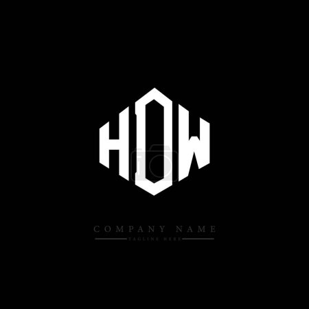 Illustration for HDW letter logo design with polygon shape. HDW polygon and cube shape logo design. HDW hexagon vector logo template white and black colors. HDW monogram, business and real estate logo. - Royalty Free Image