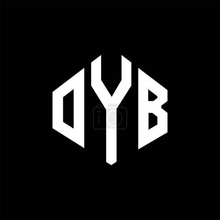 Illustration for OYB letter logo design with polygon shape. OYB polygon and cube shape logo design. OYB hexagon vector logo template white and black colors. OYB monogram, business and real estate logo. - Royalty Free Image