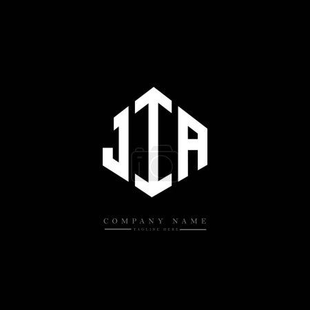 Illustration for JIA letter logo design with polygon shape. JIA polygon and cube shape logo design. JIA hexagon vector logo template white and black colors. JIA monogram, business and real estate logo. - Royalty Free Image