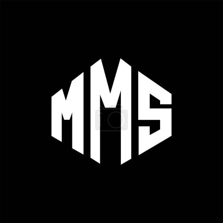 Ilustración de Diseño del logotipo de la letra MMS con forma de polígono. Diseño del logotipo en forma de polígono y cubo de MMS. Plantilla MMS hexágono vector logo blanco y negro colores. Monograma de MMS, logotipo de negocios y bienes raíces. - Imagen libre de derechos