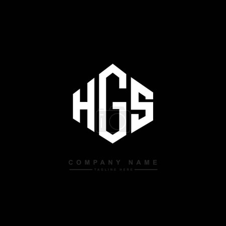 Téléchargez les illustrations : HGS lettre logo design avec forme de polygone. Logo en forme de cube et polygone HGS. Modèle de logo vectoriel hexagonal HGS blanc et noir. Monogramme HGS, logo commercial et immobilier. - en licence libre de droit
