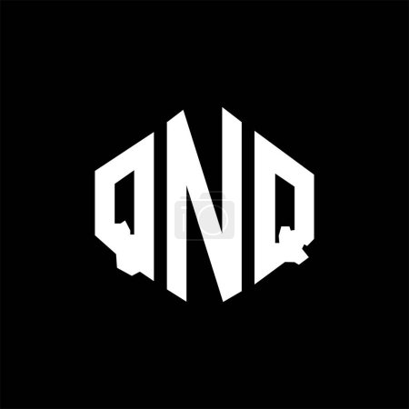 Ilustración de Diseño del logotipo de la letra QNQ con forma de polígono. Diseño de logotipo de forma de polígono y cubo QNQ. Plantilla de logotipo de vectores hexágono QNQ colores blanco y negro. Monograma de QNQ, logotipo de negocios y bienes raíces. - Imagen libre de derechos