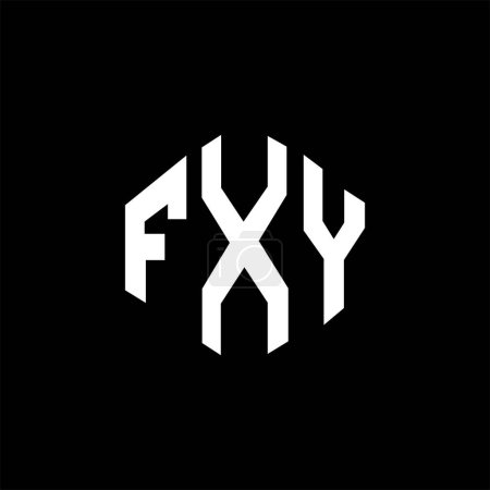 Illustration for FXY letter logo design with polygon shape. FXY polygon and cube shape logo design. FXY hexagon vector logo template white and black colors. FXY monogram, business and real estate logo. - Royalty Free Image