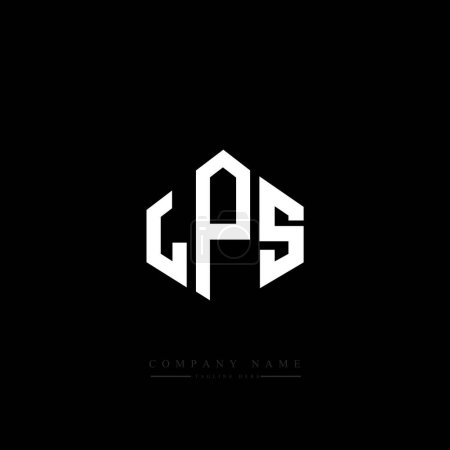 Illustration for LPS letter logo design with polygon shape. LPS polygon and cube shape logo design. LPS hexagon vector logo template white and black colors. LPS monogram, business and real estate logo. - Royalty Free Image