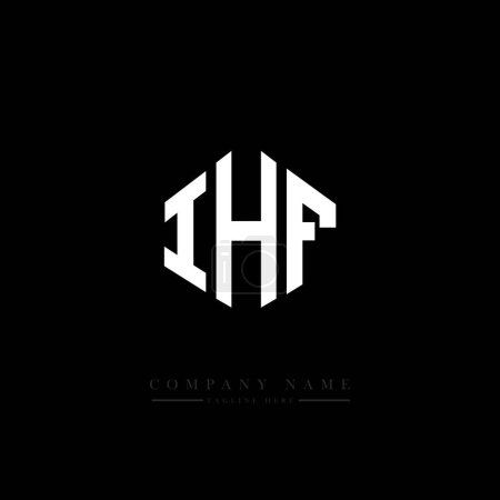 Illustration for IHF letter logo design with polygon shape. IHF polygon and cube shape logo design. IHF hexagon vector logo template white and black colors. IHF monogram, business and real estate logo. - Royalty Free Image