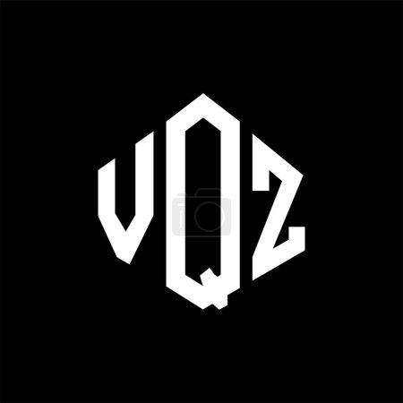Illustration for VQZ letter logo design with polygon shape. VQZ polygon and cube shape logo design. VQZ hexagon vector logo template white and black colors. VQZ monogram, business and real estate logo. - Royalty Free Image