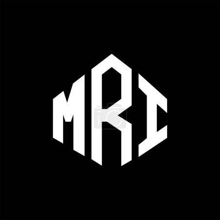 Illustration for MRI letter logo design with polygon shape. MRI polygon and cube shape logo design. MRI hexagon vector logo template white and black colors. MRI monogram, business and real estate logo. - Royalty Free Image