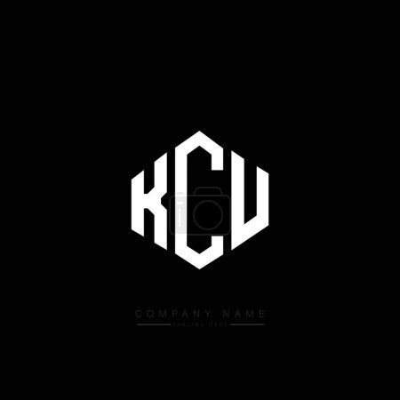 Téléchargez les illustrations : KCU lettre logo design avec forme de polygone. KCU polygone et forme de cube logo design. Modèle de logo vectoriel KCU hexagone blanc et noir. Monogramme KCU, logo commercial et immobilier. - en licence libre de droit