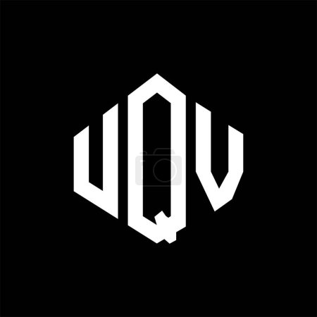 Ilustración de Diseño del logotipo de la letra UQV con forma de polígono. Diseño del logotipo en forma de polígono y cubo UQV. Plantilla de logotipo de vector hexágono UQV colores blanco y negro. Monograma de UQV, logotipo de negocios e inmuebles. - Imagen libre de derechos
