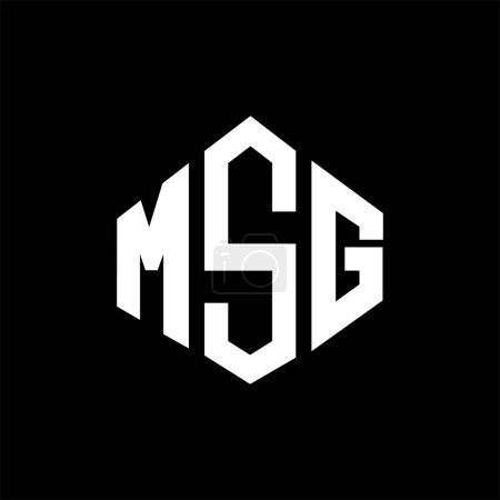 Illustration for MSG letter logo design with polygon shape. MSG polygon and cube shape logo design. MSG hexagon vector logo template white and black colors. MSG monogram, business and real estate logo. - Royalty Free Image