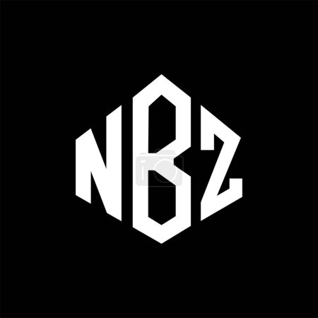 Illustration for NBZ letter logo design with polygon shape. NBZ polygon and cube shape logo design. NBZ hexagon vector logo template white and black colors. NBZ monogram, business and real estate logo. - Royalty Free Image