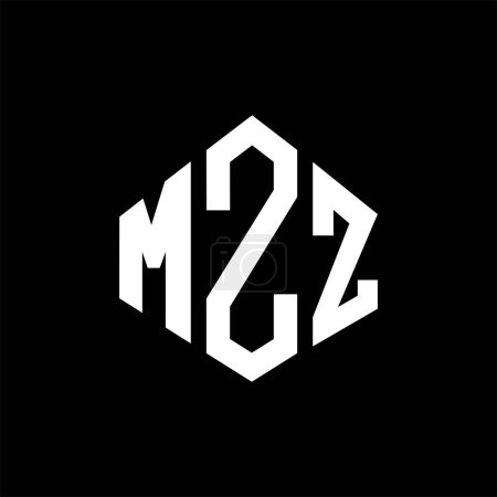 Illustration for MZZ letter logo design with polygon shape. MZZ polygon and cube shape logo design. MZZ hexagon vector logo template white and black colors. MZZ monogram, business and real estate logo. - Royalty Free Image