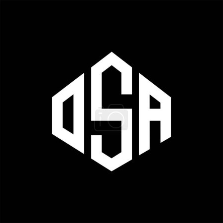 Ilustración de OSA letter logo design with polygon shape. OSA polygon and cube shape logo design. OSA hexagon vector logo template white and black colors. OSA monogram, business and real estate logo. - Imagen libre de derechos