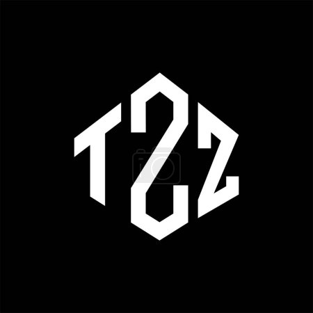 Téléchargez les illustrations : TZZ letter logo design with polygon shape. TZZ polygon and cube shape logo design. TZZ hexagon vector logo template white and black colors. TZZ monogram, business and real estate logo. - en licence libre de droit