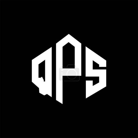 Illustration for QPS letter logo design with polygon shape. QPS polygon and cube shape logo design. QPS hexagon vector logo template white and black colors. QPS monogram, business and real estate logo. - Royalty Free Image
