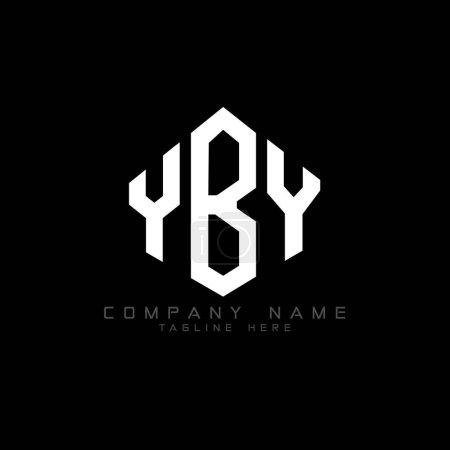 Téléchargez les illustrations : YBY letter logo design with polygon shape. YBY polygon and cube shape logo design. YBY hexagon vector logo template white and black colors. YBY monogram, business and real estate logo. - en licence libre de droit