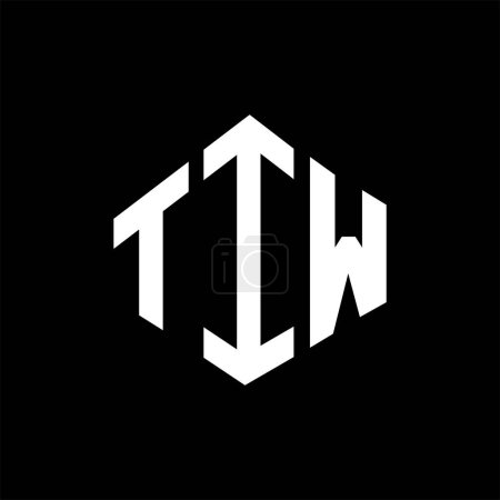 Illustration for TIW letter logo design with polygon shape. TIW polygon and cube shape logo design. TIW hexagon vector logo template white and black colors. TIW monogram, business and real estate logo. - Royalty Free Image
