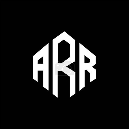 Illustration for ARR letter logo design with polygon shape. ARR polygon and cube shape logo design. ARR hexagon vector logo template white and black colors. ARR monogram, business and real estate logo. - Royalty Free Image