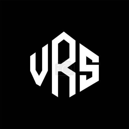 Ilustración de VRS letter logo design with polygon shape. VRS polygon and cube shape logo design. VRS hexagon vector logo template white and black colors. VRS monogram, business and real estate logo. - Imagen libre de derechos