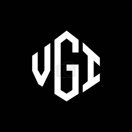 Ilustración de Diseño del logotipo de la letra VGI con forma de polígono. Diseño del logotipo de forma de polígono y cubo VGI. VGI hexágono vector logotipo plantilla blanco y negro colores. Monograma VGI, logotipo de negocios e inmuebles. - Imagen libre de derechos