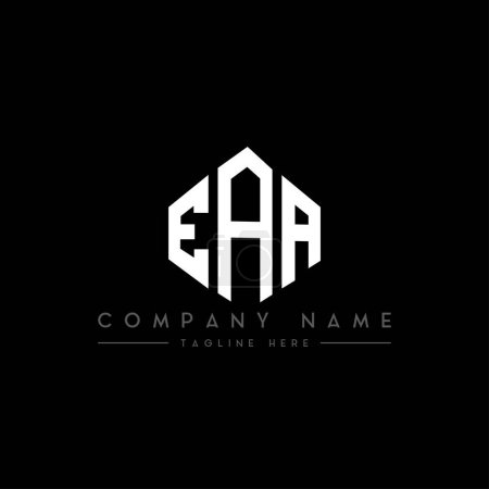Téléchargez les illustrations : EAA letter logo design with polygon shape. EAA polygon and cube shape logo design. EAA hexagon vector logo template white and black colors. EAA monogram, business and real estate logo. - en licence libre de droit