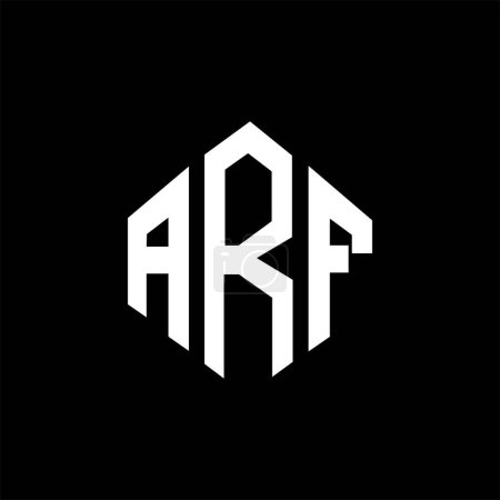 Illustration for ARF letter logo design with polygon shape. ARF polygon and cube shape logo design. ARF hexagon vector logo template white and black colors. ARF monogram, business and real estate logo. - Royalty Free Image