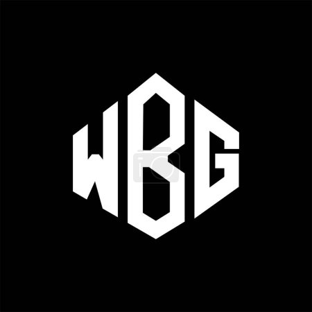 Téléchargez les illustrations : WBG letter logo design with polygon shape. WBG polygon and cube shape logo design. WBG hexagon vector logo template white and black colors. WBG monogram, business and real estate logo. - en licence libre de droit