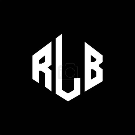 Illustration for RLB letter logo design with polygon shape. RLB polygon and cube shape logo design. RLB hexagon vector logo template white and black colors. RLB monogram, business and real estate logo. - Royalty Free Image