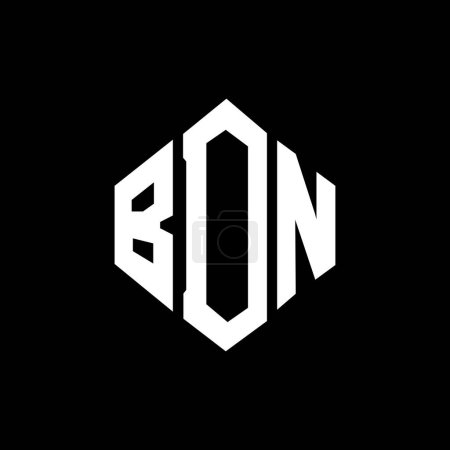 Illustration for BDN letter logo design with polygon shape. BDN polygon and cube shape logo design. BDN hexagon vector logo template white and black colors. BDN monogram, business and real estate logo. - Royalty Free Image