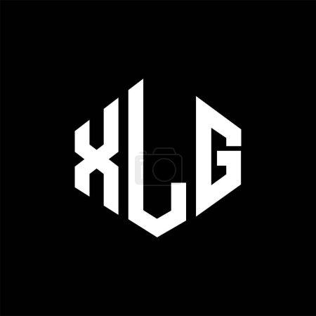 Illustration for XLG letter logo design with polygon shape. XLG polygon and cube shape logo design. XLG hexagon vector logo template white and black colors. XLG monogram, business and real estate logo. - Royalty Free Image