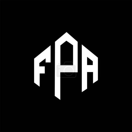 Ilustración de Diseño del logotipo de la letra FPA con forma de polígono. Diseño de logotipo de forma de polígono y cubo FPA. Plantilla de logotipo FPA hexágono vector blanco y negro colores. Monograma FPA, logotipo de negocios e inmuebles. - Imagen libre de derechos