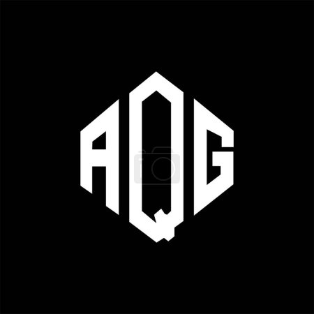 Ilustración de Diseño del logotipo de la letra AQG con forma de polígono. Diseño de logotipo en forma de polígono y cubo AQG. Plantilla de logotipo de hexágono AQG colores blanco y negro. Monograma AQG, logotipo de negocios e inmuebles. - Imagen libre de derechos