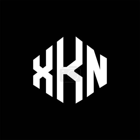 Ilustración de Diseño del logotipo de la letra XKN con forma de polígono. Diseño del logotipo en forma de polígono y cubo XKN. XKN hexágono vector logotipo plantilla blanco y negro colores. Monograma de XKN, logotipo de negocios e inmuebles. - Imagen libre de derechos