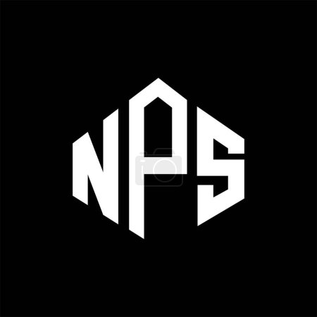 Illustration for NPS letter logo design with polygon shape. NPS polygon and cube shape logo design. NPS hexagon vector logo template white and black colors. NPS monogram, business and real estate logo. - Royalty Free Image