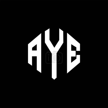 Illustration for AYE letter logo design with polygon shape. AYE polygon and cube shape logo design. AYE hexagon vector logo template white and black colors. AYE monogram, business and real estate logo. - Royalty Free Image