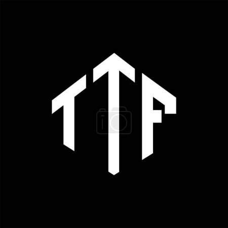Illustration for TTF letter logo design with polygon shape. TTF polygon and cube shape logo design. TTF hexagon vector logo template white and black colors. TTF monogram, business and real estate logo. - Royalty Free Image