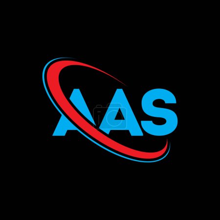Ilustración de Logotipo AAS. Carta de la AAS. Diseño del logotipo de la letra AAS. Logotipo inicial del AAS vinculado con el logotipo del círculo y del monograma en mayúsculas. Tipografía AAS para marca tecnológica, empresarial e inmobiliaria. - Imagen libre de derechos