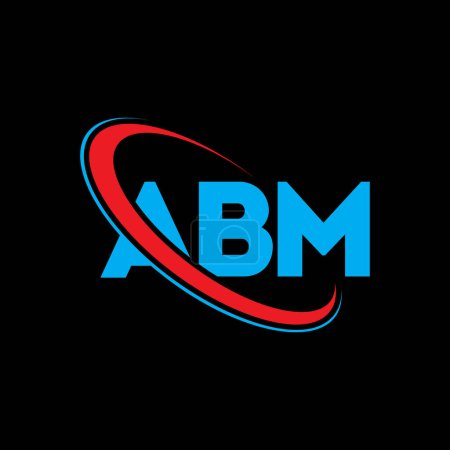 Illustration for ABM logo. ABM letter. ABM letter logo design. Intitials ABM logo linked with circle and uppercase monogram logo. ABM typography for technology, business and real estate brand. - Royalty Free Image